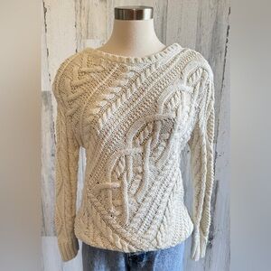 Polo Ralph Lauren Cream Cable Sweater Fall/Winter Pullover Small loose knit